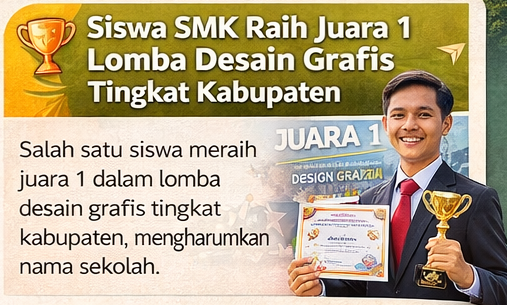Siswa SMK Raih Juara 1 Lomba Desain Grafis Tingkat Kabupaten